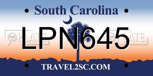 LPN645 South Carolina License Plate