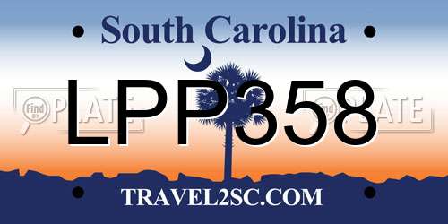 LPP358 South Carolina License Plate