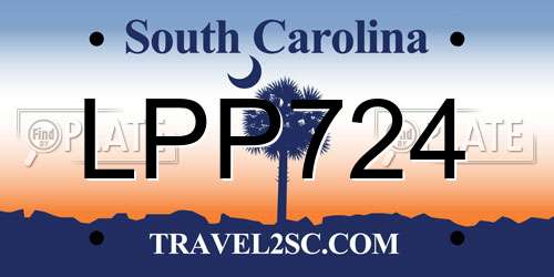 LPP724 South Carolina License Plate