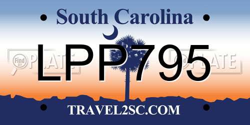 LPP795 South Carolina License Plate