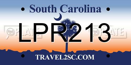 LPR213 South Carolina License Plate