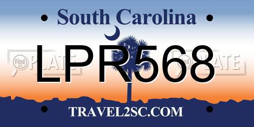 LPR568 South Carolina License Plate