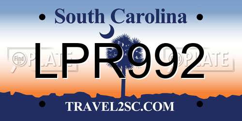 LPR992 South Carolina License Plate