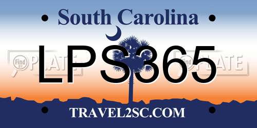 LPS365 South Carolina License Plate