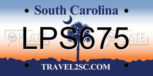 LPS675 South Carolina License Plate