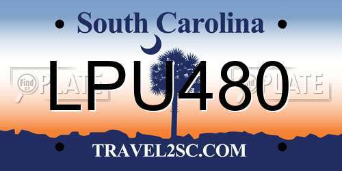 LPU480 South Carolina License Plate