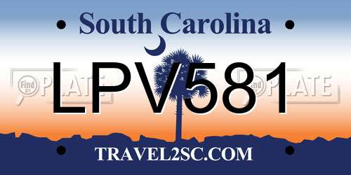 LPV581 South Carolina License Plate