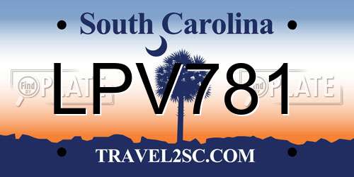LPV781 South Carolina License Plate