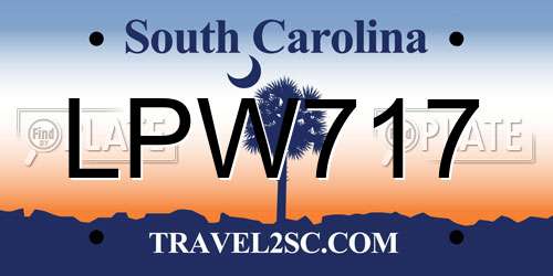 LPW717 South Carolina License Plate