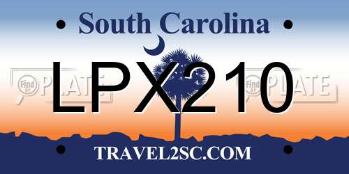 LPX210 South Carolina License Plate