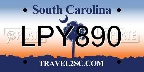 LPY890 South Carolina License Plate