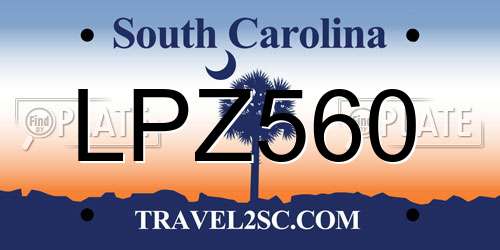 LPZ560 South Carolina License Plate