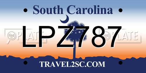 LPZ787 South Carolina License Plate