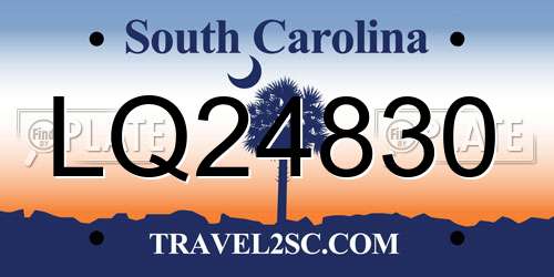 LQ24830 South Carolina License Plate