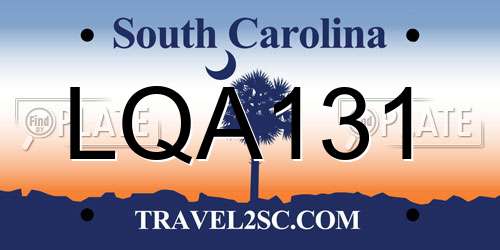 LQA131 South Carolina License Plate