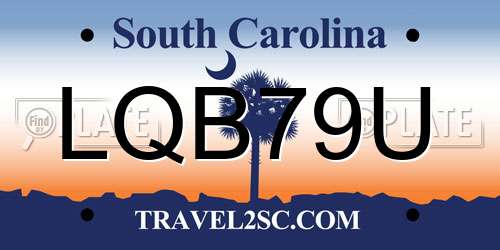 LQB79U South Carolina License Plate