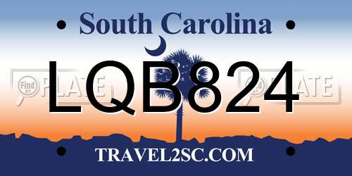 LQB824 South Carolina License Plate