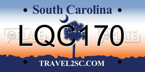 LQC170 South Carolina License Plate