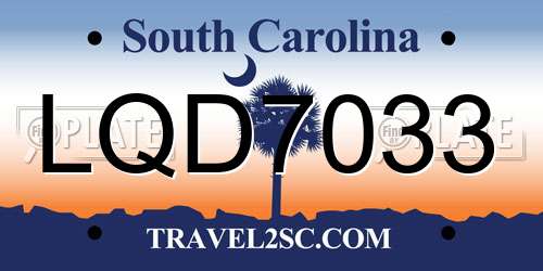 LQD7033 South Carolina License Plate