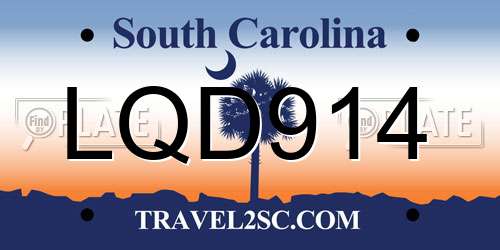 LQD914 South Carolina License Plate