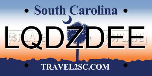 LQDZDEE South Carolina License Plate