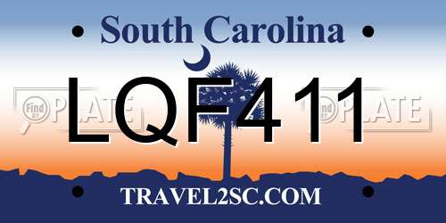 LQF411 South Carolina License Plate