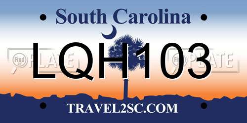 LQH103 South Carolina License Plate