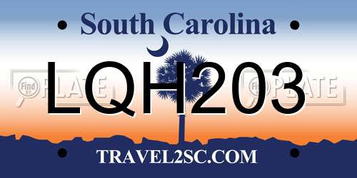 LQH203 South Carolina License Plate
