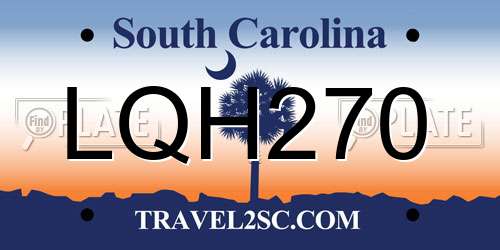 LQH270 South Carolina License Plate