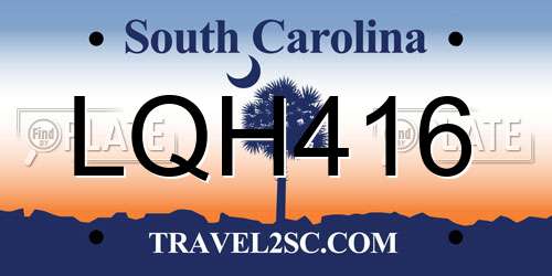 LQH416 South Carolina License Plate