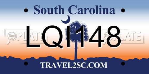 LQI148 South Carolina License Plate