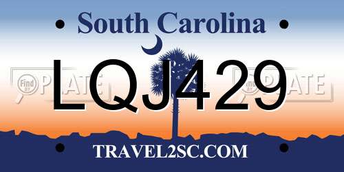 LQJ429 South Carolina License Plate