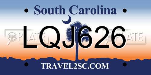 LQJ626 South Carolina License Plate