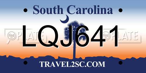 LQJ641 South Carolina License Plate