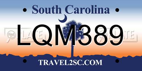 LQM389 South Carolina License Plate