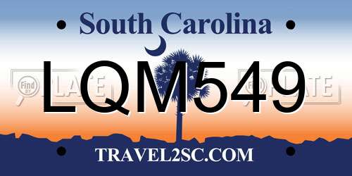 LQM549 South Carolina License Plate