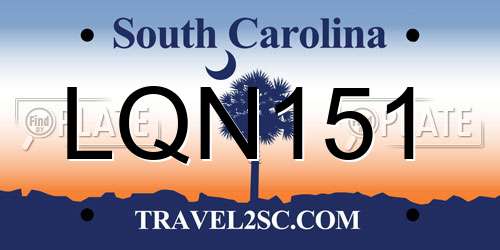LQN151 South Carolina License Plate