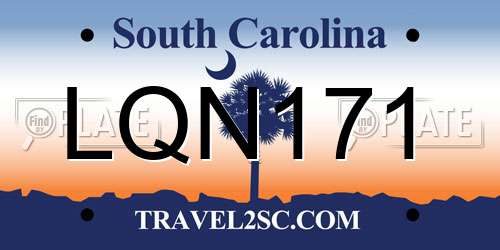 LQN171 South Carolina License Plate