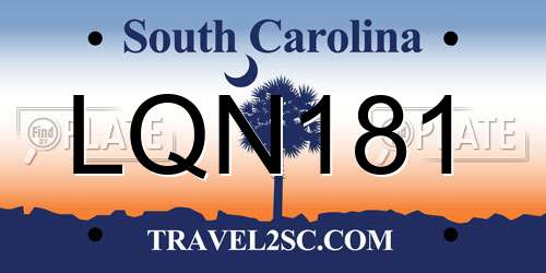 LQN181 South Carolina License Plate