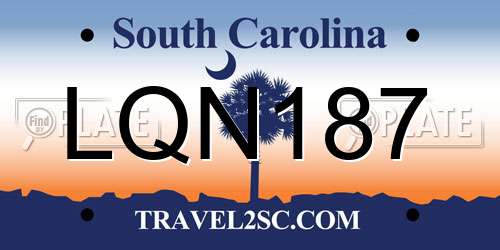 LQN187 South Carolina License Plate