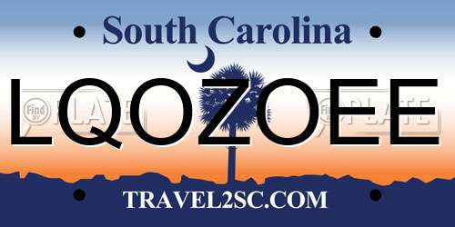 LQOZOEE South Carolina License Plate