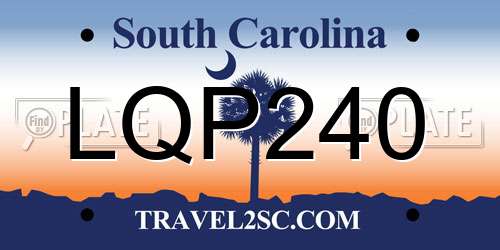 LQP240 South Carolina License Plate