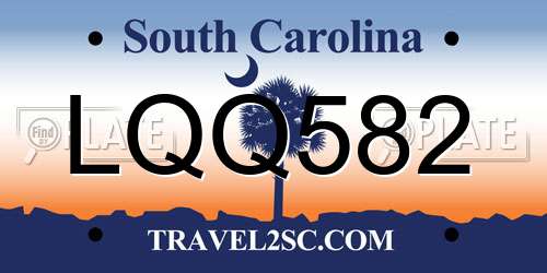 LQQ582 South Carolina License Plate