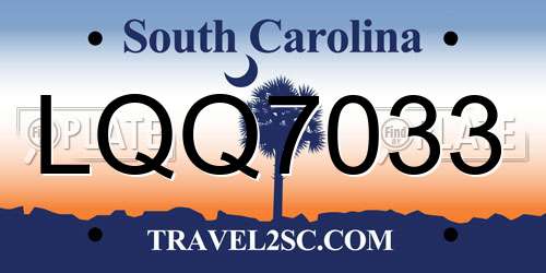 LQQ7033 South Carolina License Plate