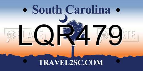 LQR479 South Carolina License Plate