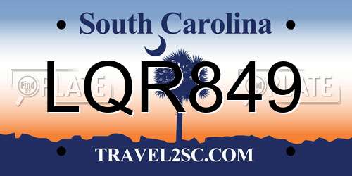 LQR849 South Carolina License Plate