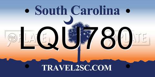 LQU780 South Carolina License Plate