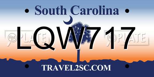 LQW717 South Carolina License Plate