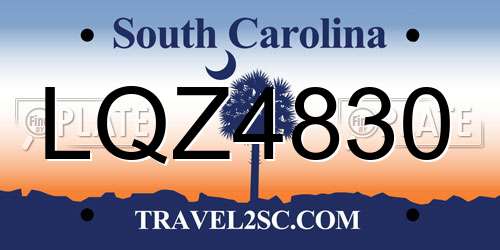 LQZ4830 South Carolina License Plate