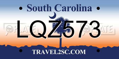LQZ573 South Carolina License Plate